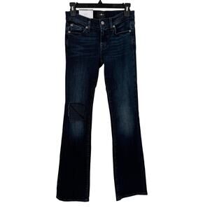 7 For All Mankind jeans original bootcut low rise denim dark blue size 24